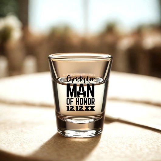 Wedding Party Personalized Man of Honor Shot Glass Shot Glas