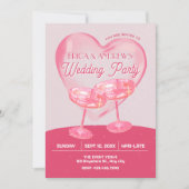 Wedding Party Pink grunge cheers Kaart (Voorkant)