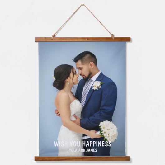 Wedding Party Script Foto Overlay Opknoping Hangend Wandkleed (Voorkant)