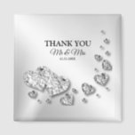 Wedding Party Silver Hearts Gray Bedankt Elegant Magneet<br><div class="desc">Wedding Party Silver Hearts Grey Dank je elegante magneet. Uniek,  mooi,  stijlvol design. Gemakkelijk om gepersonaliseerd te zijn. De stijl,  grootte en kleuren van de doopvont kunnen worden veranderd. Overeenkomende objecten beschikbaar.</div>