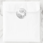 Wedding Party Silver Hearts Gray Modern Elegant Ronde Sticker (Tas)