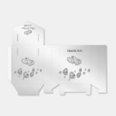 Wedding Party Silver Hearts Grey Elegant Bedankdoosjes (Uitgevouwen)