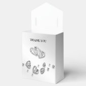 Wedding Party Silver Hearts Grey Elegant Bedankdoosjes (Geopend)