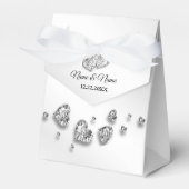 Wedding Party Silver Hearts Grey Elegant Bedankdoosjes (Voorkant Zijde)