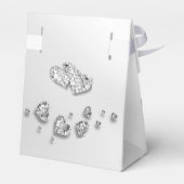 Wedding Party Silver Hearts Grey Elegant Bedankdoosjes (Achterkant)