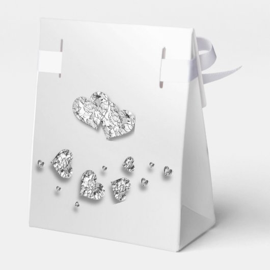 Wedding Party Silver Hearts Grey Elegant Bedankdoosjes (Achterkant)