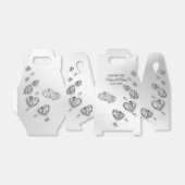 Wedding Party Silver Hearts Grey Elegant Bedankdoosjes (Uitgevouwen)