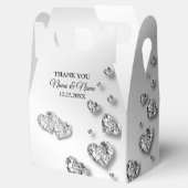 Wedding Party Silver Hearts Grey Elegant Bedankdoosjes (Geopend)