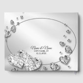 Wedding Party Silver Hearts Grey Elegant Gastenboek (Achterkant)