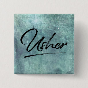 Wedding Party Usher Vierkante Button 5,1 Cm