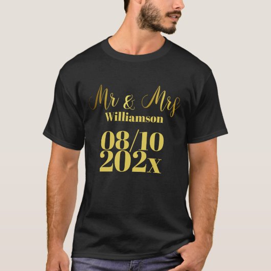 Wedding Pas getrouwd Mr & Mrs. T-shirt (Voorkant)