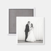 Wedding Passen getrouwd Mr & Mrs Black White Favor Magneet (Voorkant / Achterkant)