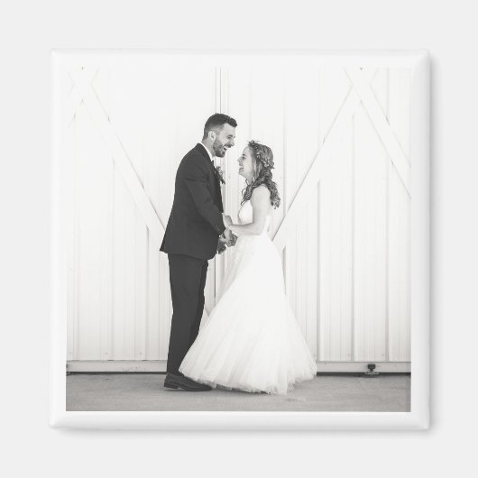 Wedding Passen getrouwd Mr & Mrs Black White Favor Magneet (Voorkant)