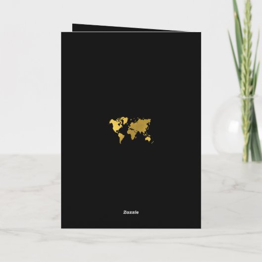 Wedding Passport Black Gold Order of Service Programma (Achterkant)