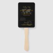 Wedding Passport Black Gold Program Handwaaier (Achterkant)