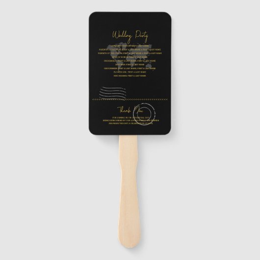 Wedding Passport Black Gold Program Handwaaier (Achterkant)