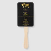 Wedding Passport Black Gold Program Handwaaier (Voorkant)