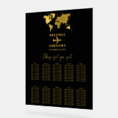 Wedding Passport Black Gold Seating Chart Acryl Bord (Hoek)