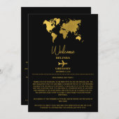Wedding Passport Sage Black Itinerary Programmakaart (Voorkant / Achterkant)