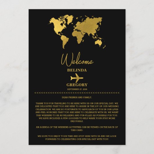 Wedding Passport Sage Black Itinerary Programmakaart (Voorkant)