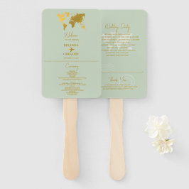 Wedding Passport Sage Green Gold Programma Handwaaier