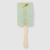 Wedding Passport Sage Green Gold Programma Handwaaier (Voorkant)