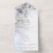 Wedding Pastel Peonies All In One Uitnodiging (Binnen)
