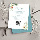 Wedding Peach Blue Details QR Code RSVP Informatiekaartje