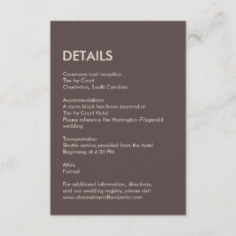 Wedding Peacock Botanical | Couture Enclosure Art Informatiekaartje