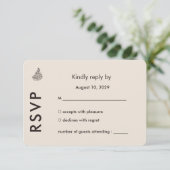 Wedding Peacock Botanical | Couture Response Art RSVP Kaartje (Staand voorkant)