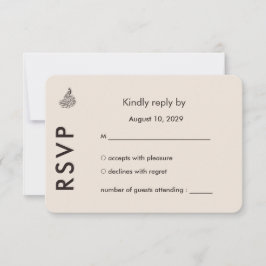 Wedding Peacock Botanical | Couture Response Art RSVP Kaartje