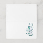 Wedding Peacock Place Naam Plaats Kaart Plaatskaartje (Buitenkant ongevouwen)