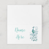 Wedding Peacock Place Naam Plaatskaartje (Buitenkant ongevouwen)