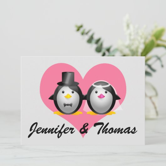 Wedding Penguins, Jennifer en Thomas Kaart (Staand voorkant)