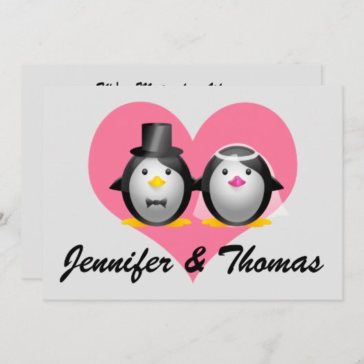 Wedding Penguins, Jennifer en Thomas Kaart (Voorkant / Achterkant)