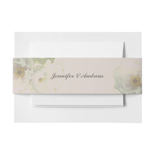 Wedding Peony Mauve Invitation Belly Band Uitnodigingen Wikkel