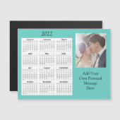 Wedding Photo 2022 Mini Calendar Magnetic Invitat Magnetische Uitnodiging (Voorkant / Achterkant)
