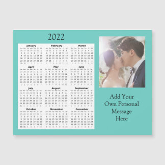 Wedding Photo 2022 Mini Calendar Magnetic Invitat Magnetische Uitnodiging
