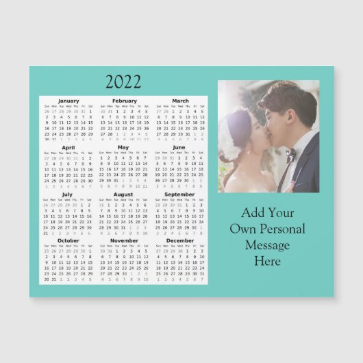 Wedding Photo 2022 Mini Calendar Magnetic Invitat Magnetische Uitnodiging (Voorkant)
