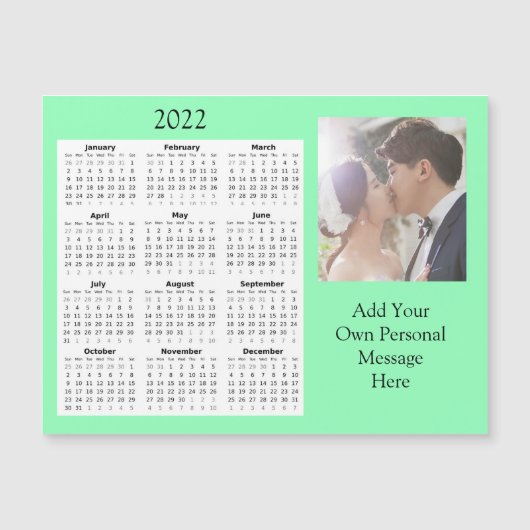 Wedding Photo 2022 Mini Calendar Magnetic Invitat Magnetische Uitnodiging (Voorkant)