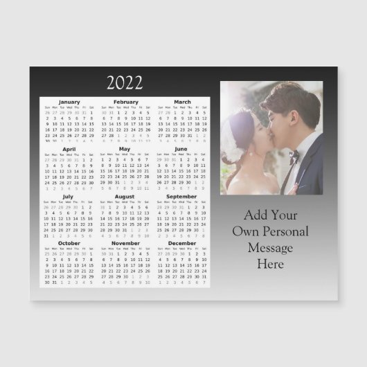 Wedding Photo 2022 Mini Calendar Magnetic Invitat Magnetische Uitnodiging (Voorkant)