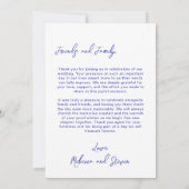 Wedding Photo Blue Doodle Heart Overprint Border Bedankkaart (Achterkant)