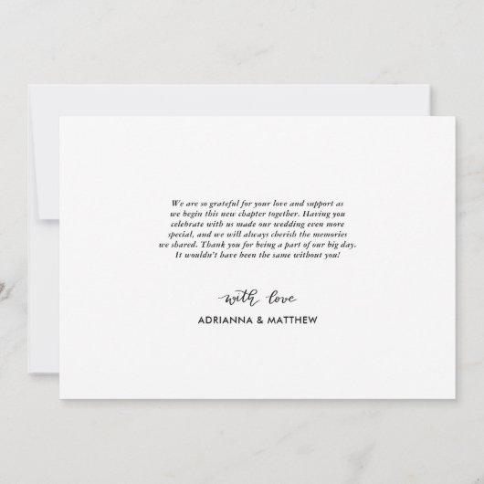 Wedding Photo Collage Elegant Liefde & Bedankt Scr (Achterkant)