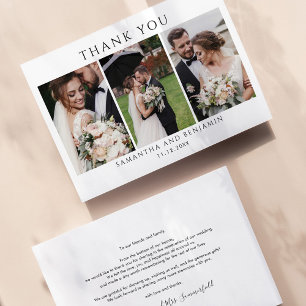 Wedding Photo Collage Mr. en Mrs. Dank u Notitiekaartje