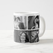 Wedding Photo Collage Mug with Initial & Date Grote Koffiekop (Voorkant rechts)