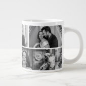 Wedding Photo Collage Mug with Initial & Date Grote Koffiekop (Rechts)