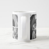 Wedding Photo Collage Mug with Initial & Date Grote Koffiekop (Achterkant)