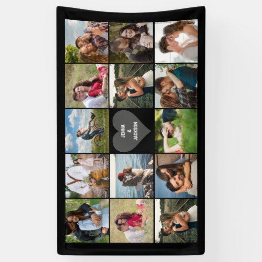 Wedding Photo Collage Spandoek (Verticaal)