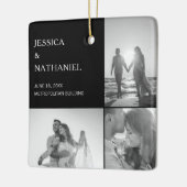 Wedding Photo Collage | Zwarte Kerstmis Keramisch Ornament (Links)