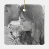 Wedding Photo Collage | Zwarte Kerstmis Keramisch Ornament (Achterkant)
